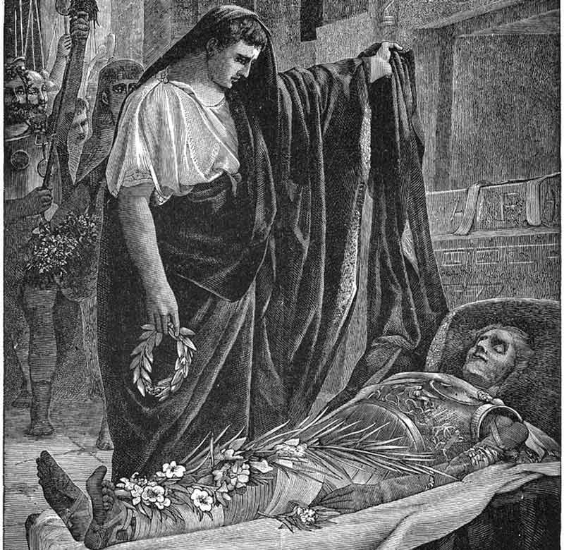 نقاشی امپراتور آگوستوس کنار جسد اسکندر؛ منبع عکس: Imperium Romanum، پدیدآورنده: نامشخص