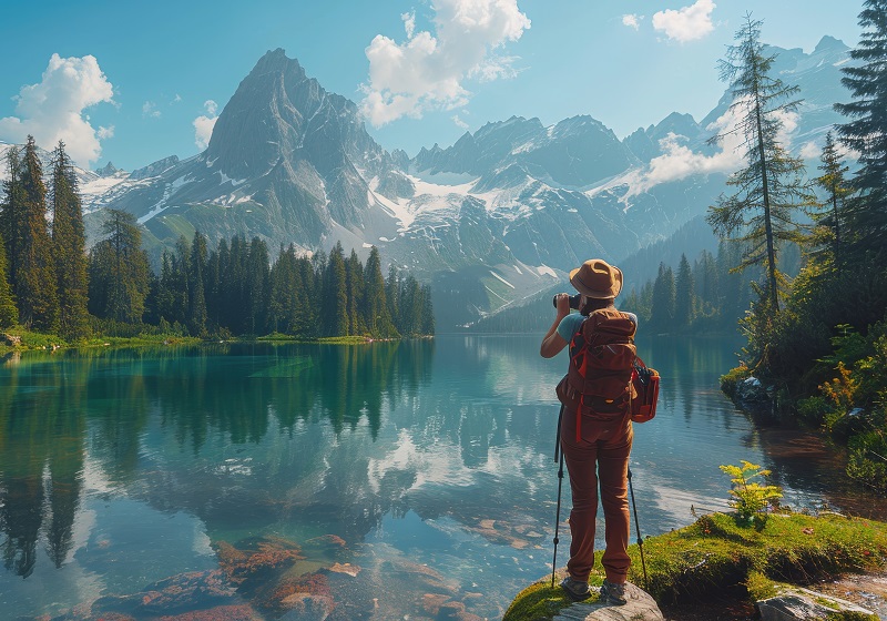 طبیعت گردی و عکاسی در ساحل دریاچه؛ منبع عکس: vecteezy.com؛ عکاس: gankogroup