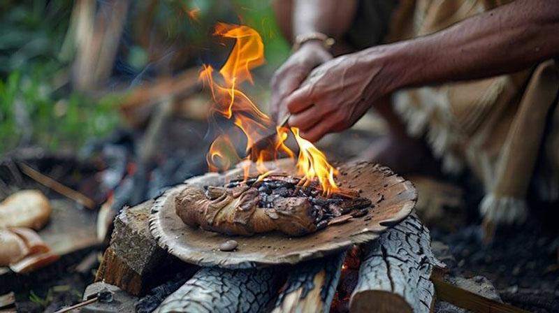 پخت غذا روی آتش هیزم؛ منبع عکس: Adobe Stock؛ نام عکاس: نامشخص