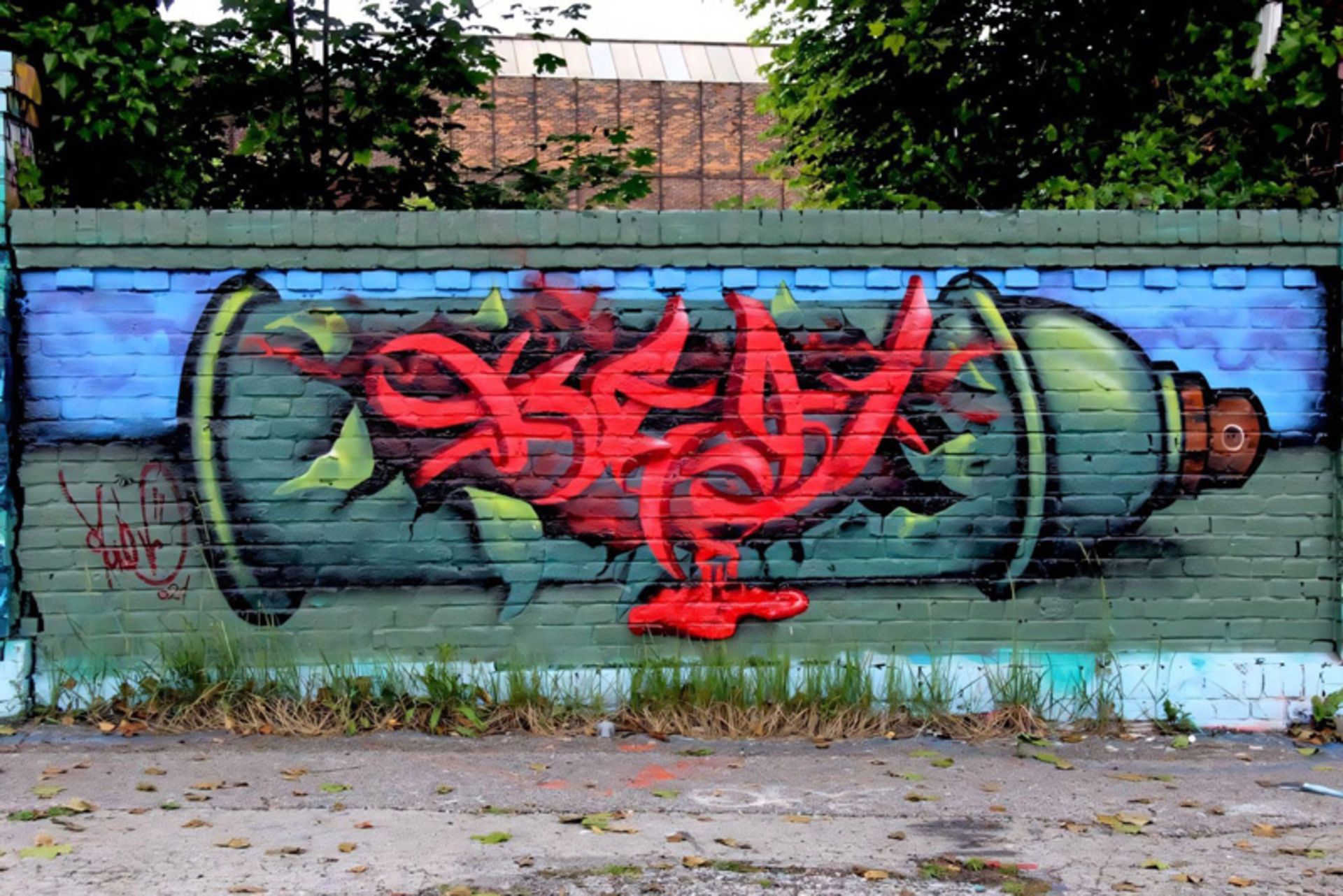 گرافیتی با طرح اسپری رنگ