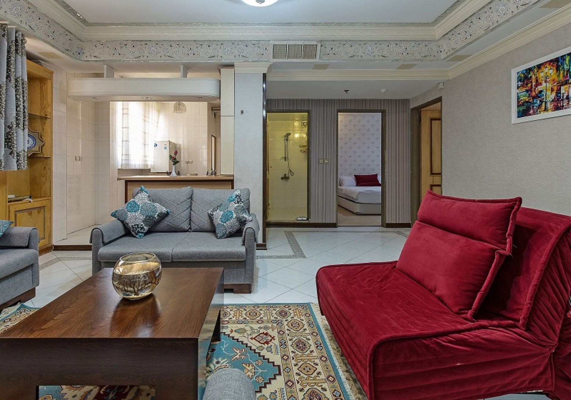 فضای داخلی اتاق هتل آپارتمان خاتون اصفهان