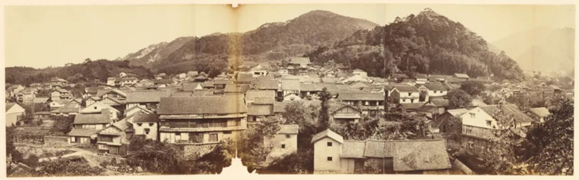 عکس پانوراما منظره‌ای از اوساکا در قرن ۱۹