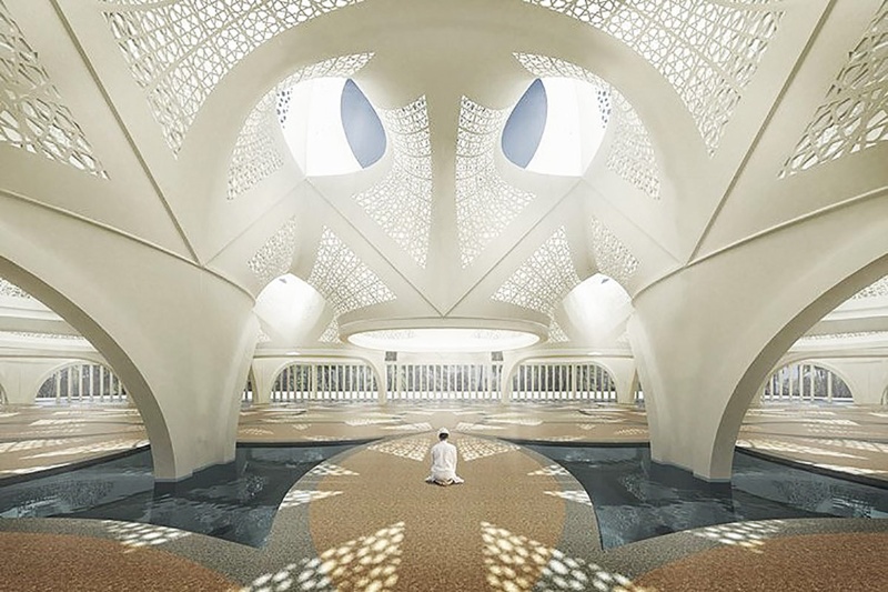 مسجد نور دبی؛ بازتابی از تعامل هندسه و معنا در معماری معاصر 2