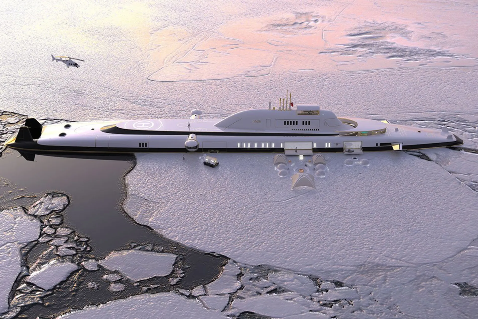 قصر شناور آینده رونمایی شد؛ این کشتی به زیردریایی تبدیل میشود 3 کشتی میگالو M5 در آبهای قطبی