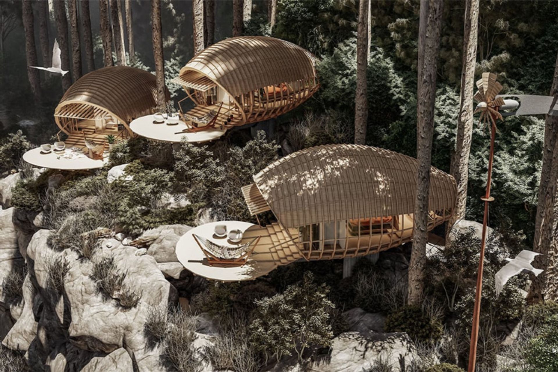 تراس کلبه‌های پیله‌ای در کوبا