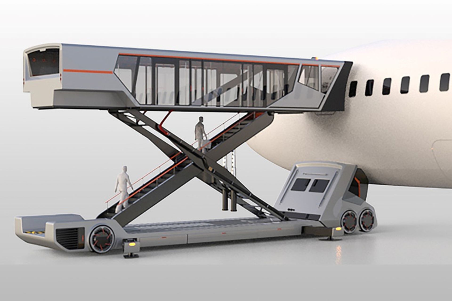 مسافران در حال سوار شدن به هواپیما با اتوبوس ایکس‌فری