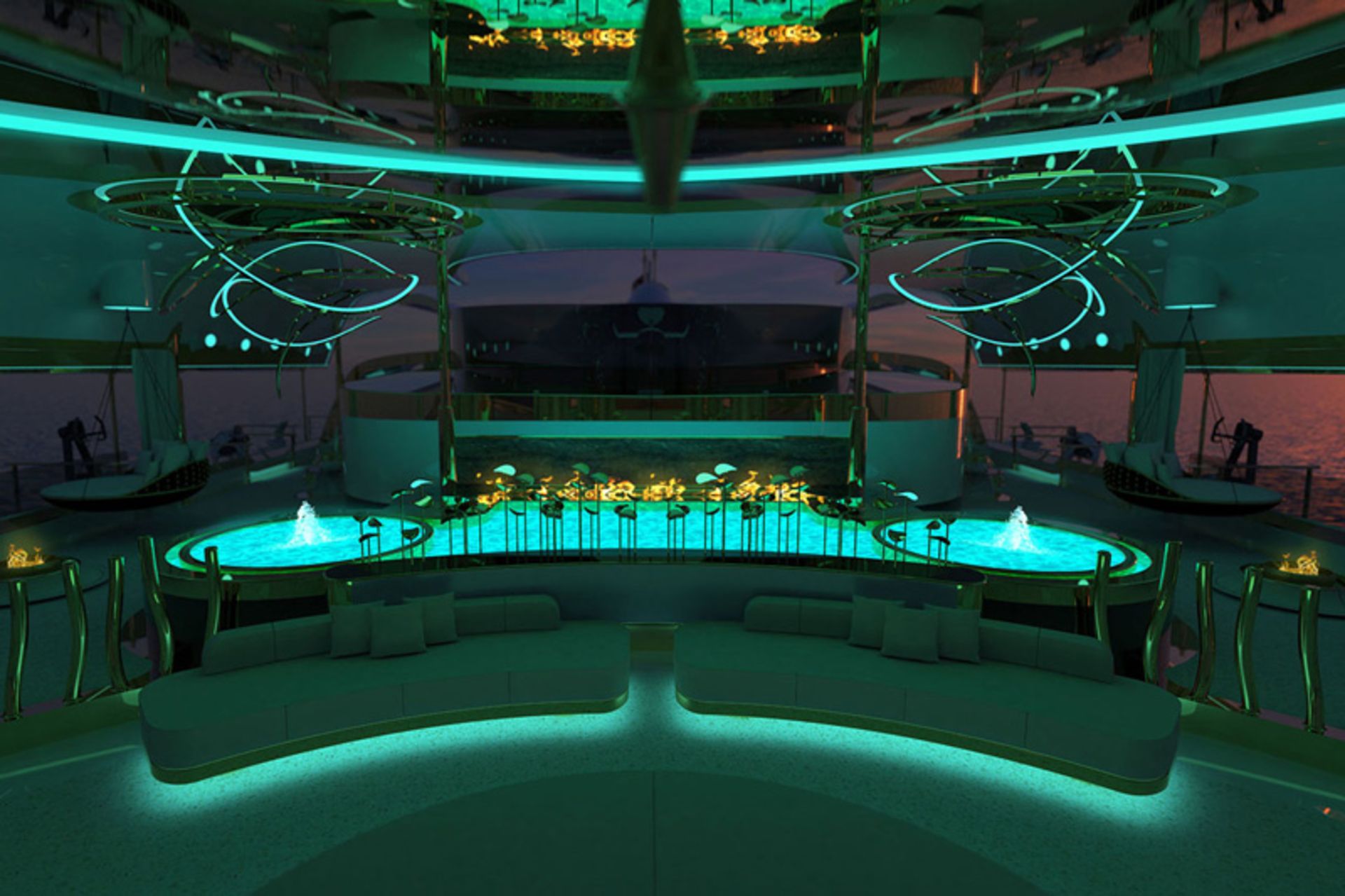 قصر شناور آینده رونمایی شد؛ این کشتی به زیردریایی تبدیل میشود 8 جکوزی کشتی و زیردریایی میگالو M5