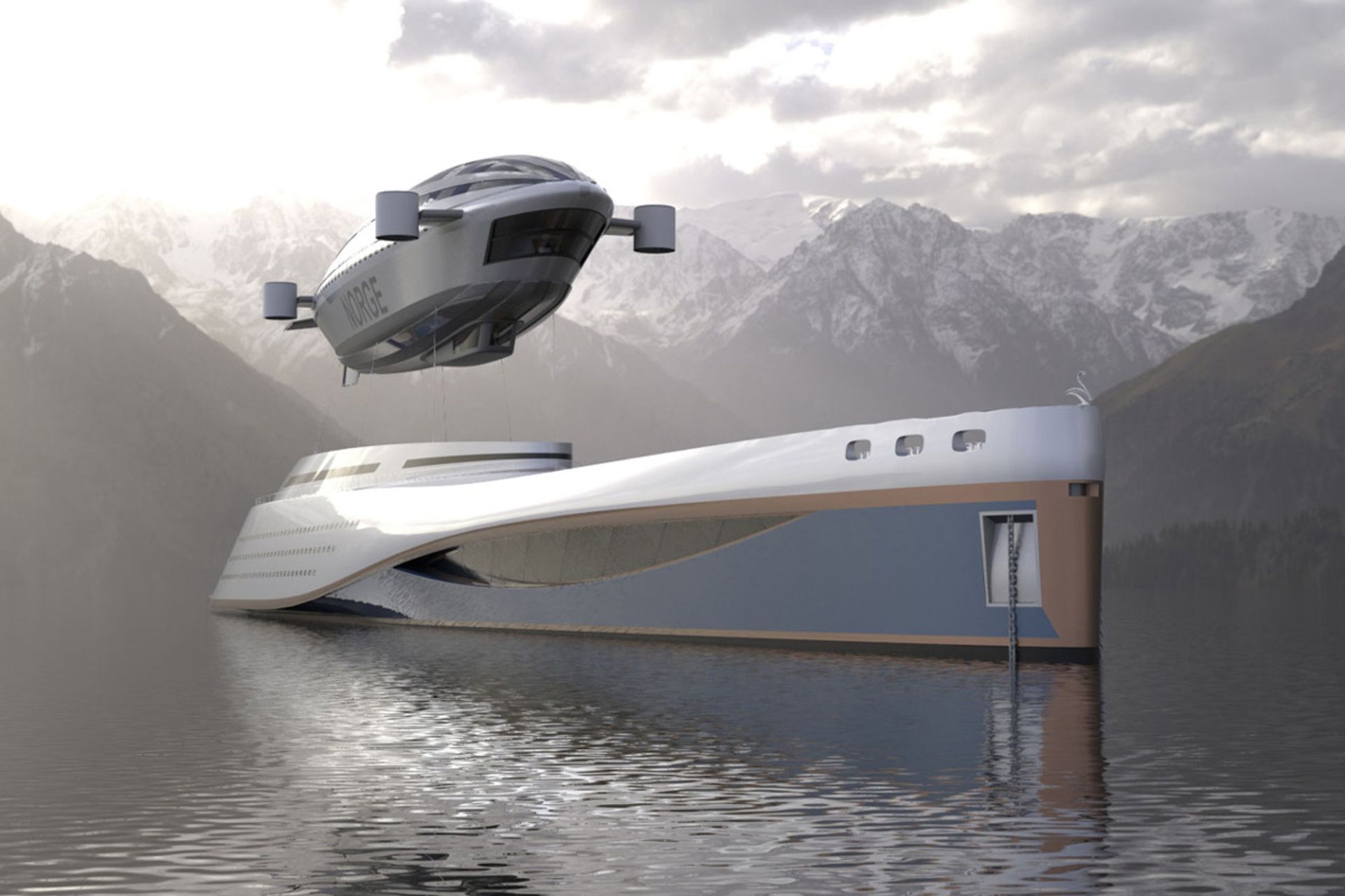 قایق پرنده روی کشتی کروز کلوسیا