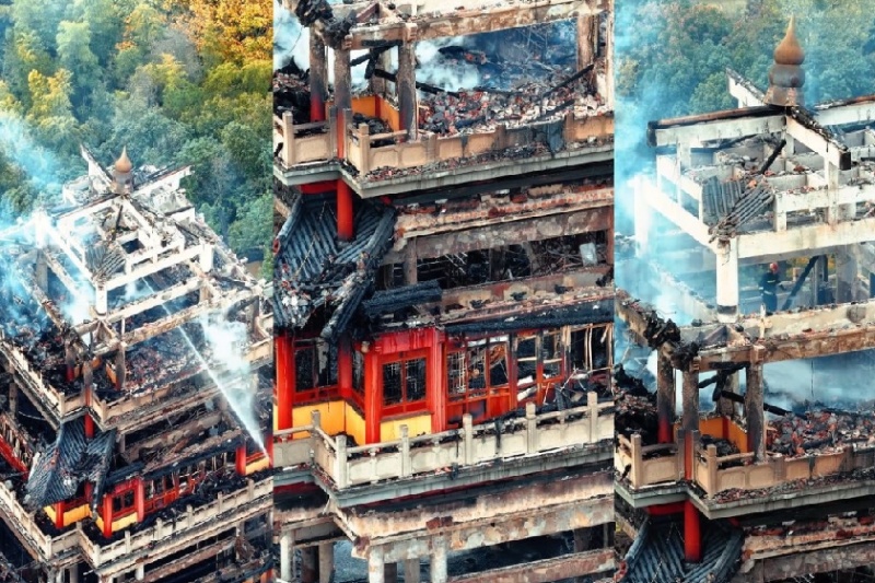 آتشسوزی مهیب در معبد باستانی چین؛ میراث ۱۵۰۰ ساله سوخت 2