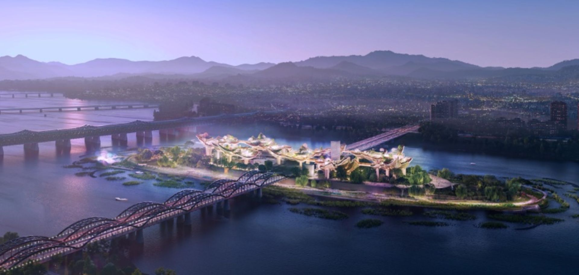 شبیه سازی نورپردازی پارک ساند اسکیپ کره جنوبی