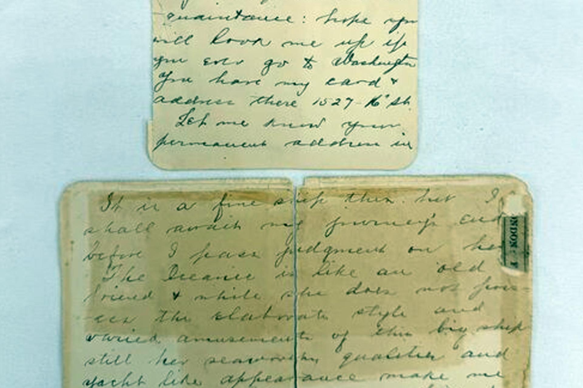 حراج نامه باقی مانده از کشتی تایتانیک