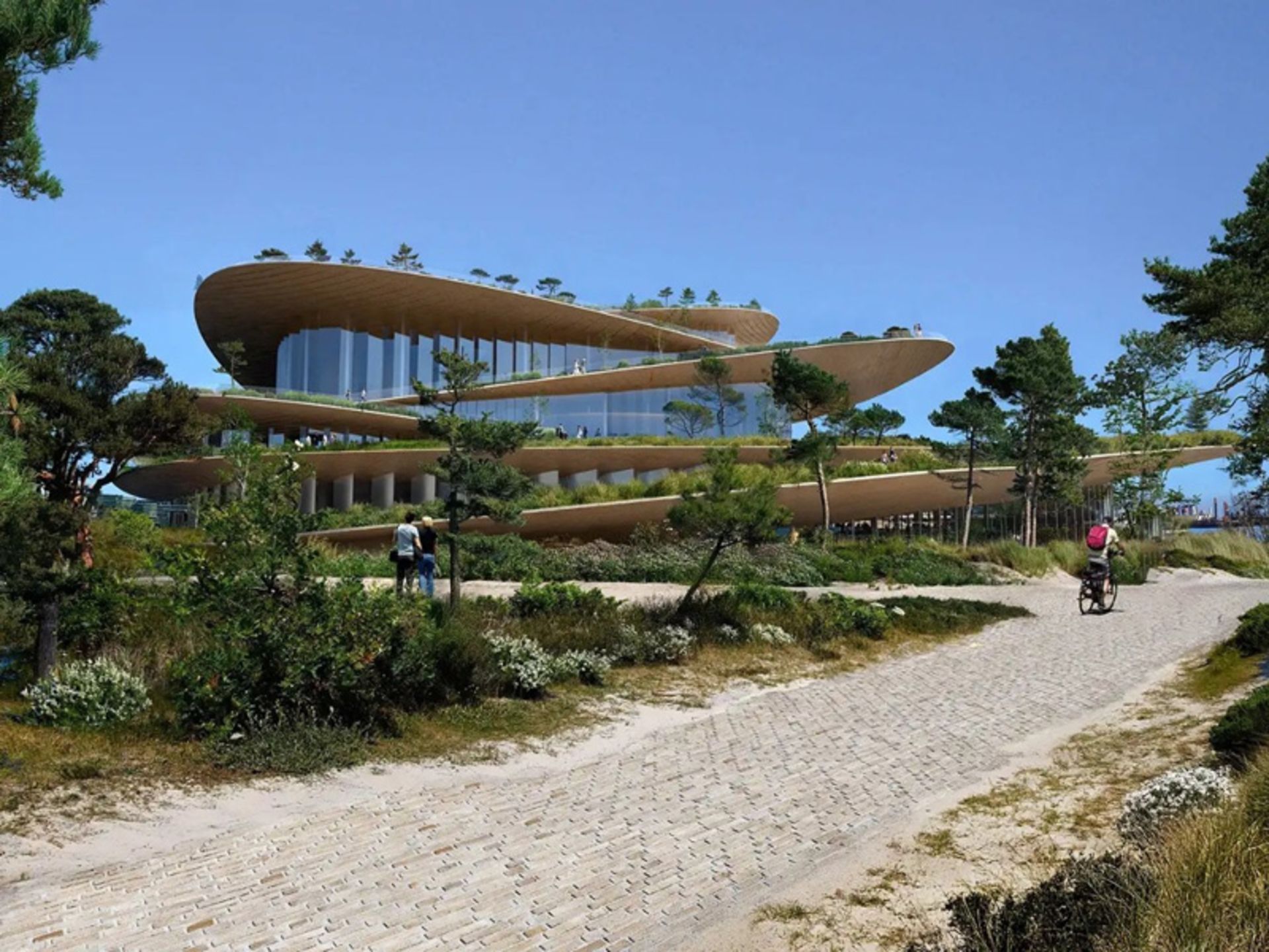 محوطه ساختمان عمومی اپرای جدید هامبورگ