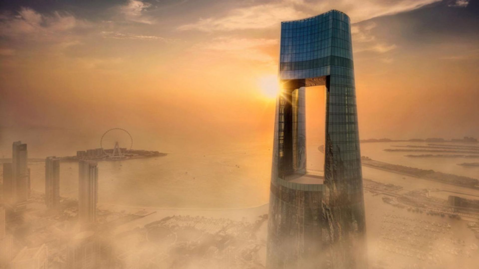 هتل سیل دبی مارینا در غروب خورشید