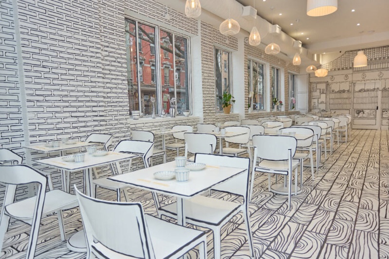 نوآوری در فضای غذاخوری؛ رستورانی که شما را وارد یک دفتر نقاشی میکند 5