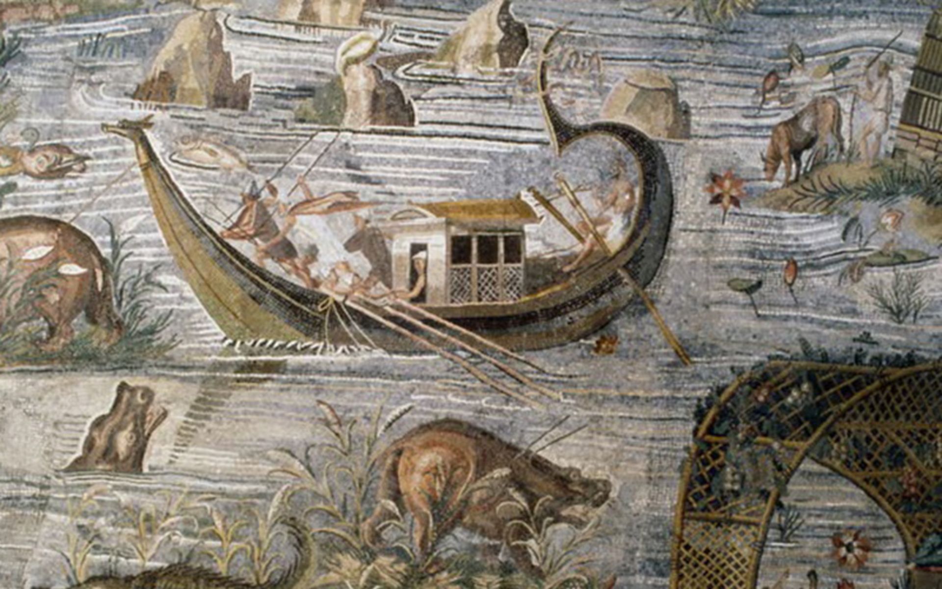 نقاشی قایق مصری