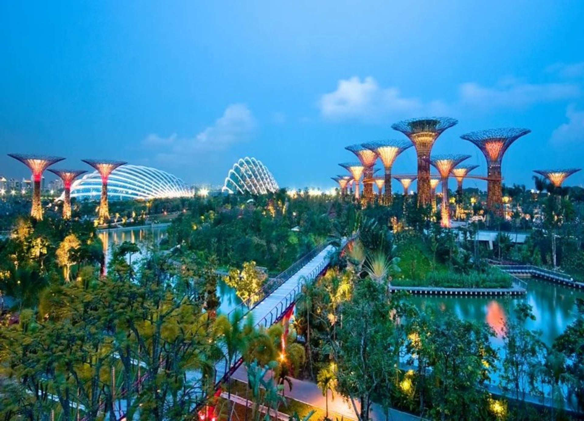 منظره شهری سنگاپور در عصر