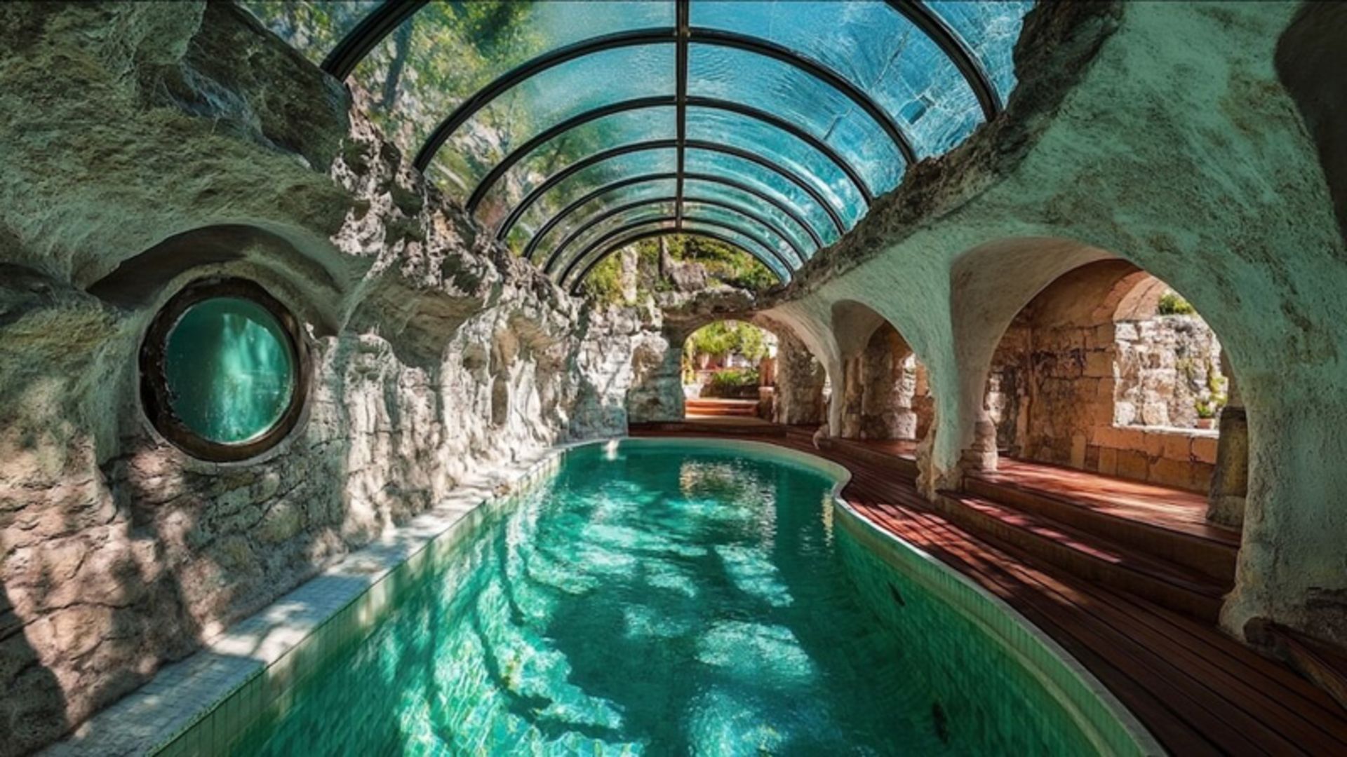 معماری الهامگرفته از باداب سورت؛ پیوندی میان نور، رنگ و زمین 11 فضای داخلی تالار شیشه ای پناهگاه باداب سورت