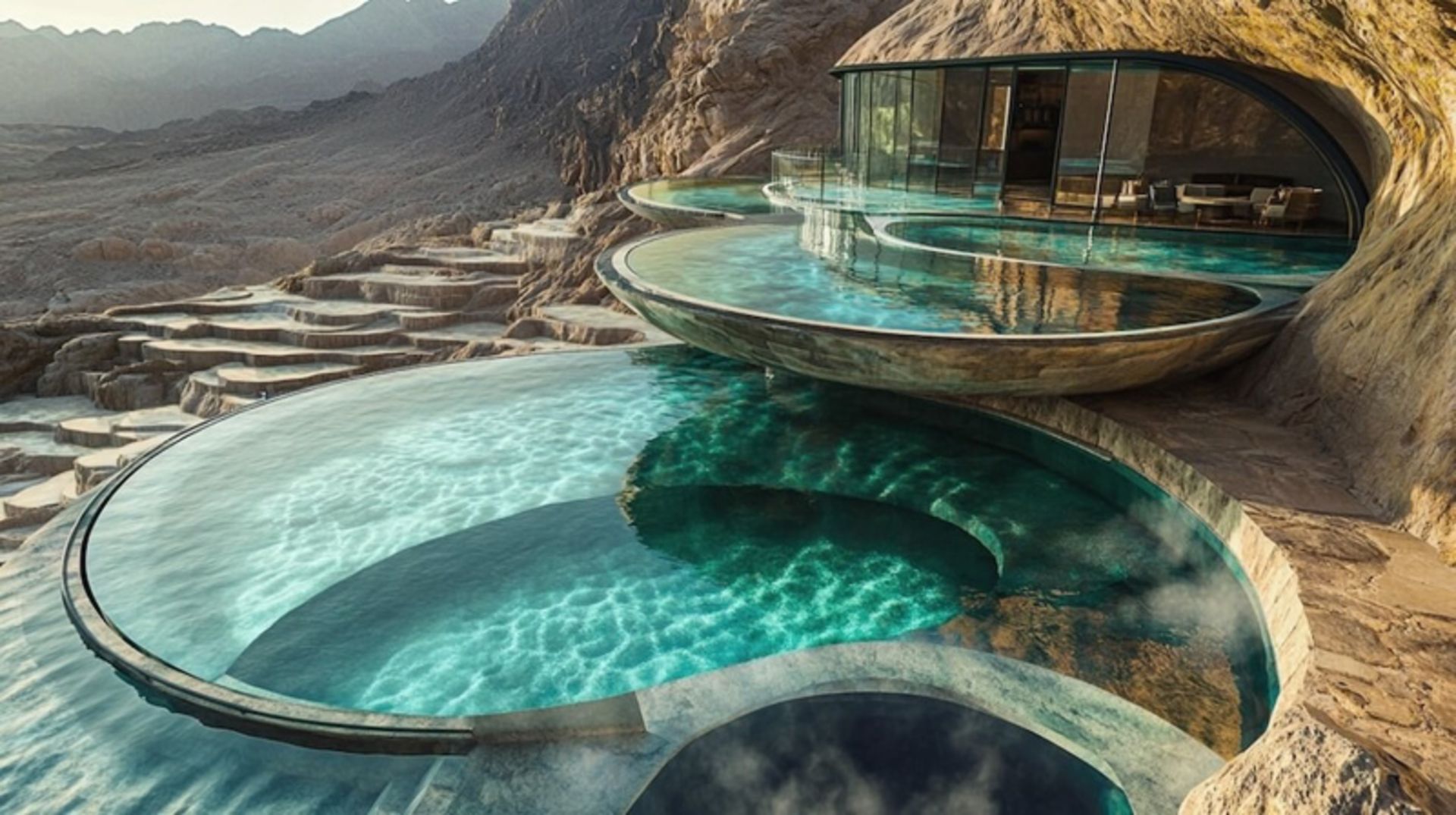 معماری الهامگرفته از باداب سورت؛ پیوندی میان نور، رنگ و زمین 18 چشمه های پلکانی باداب صورت در طراحی هوشمند