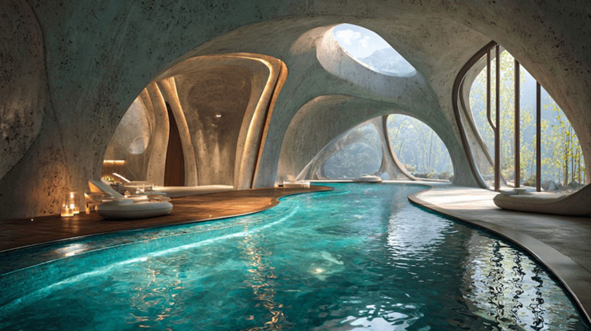 معماری الهامگرفته از باداب سورت؛ پیوندی میان نور، رنگ و زمین 19 چشمه بزرگی میان فضای پناهگاه