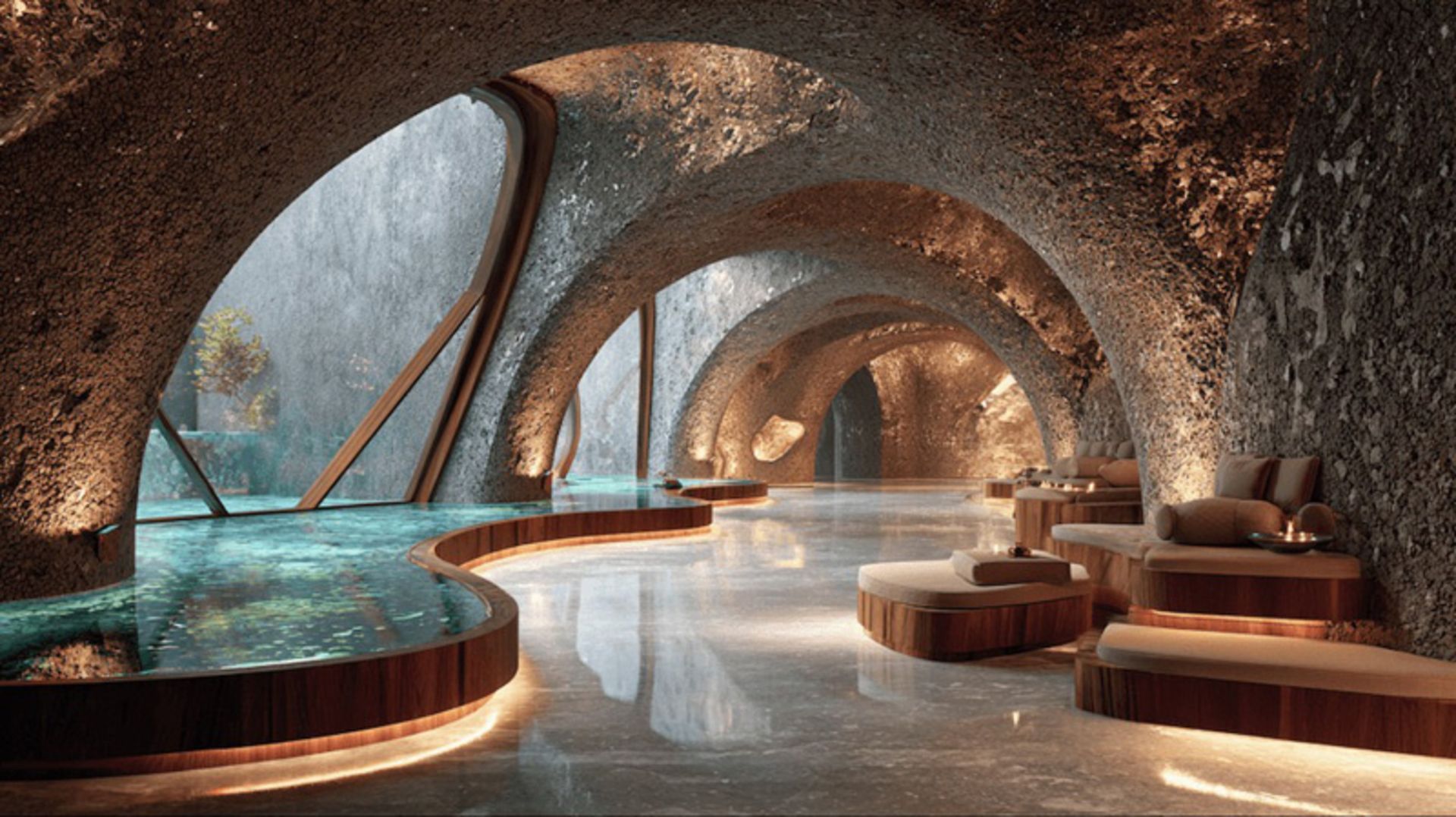 معماری الهامگرفته از باداب سورت؛ پیوندی میان نور، رنگ و زمین 7 چشمه ای در میان فضای استراحت پناهگاه باداب سورت