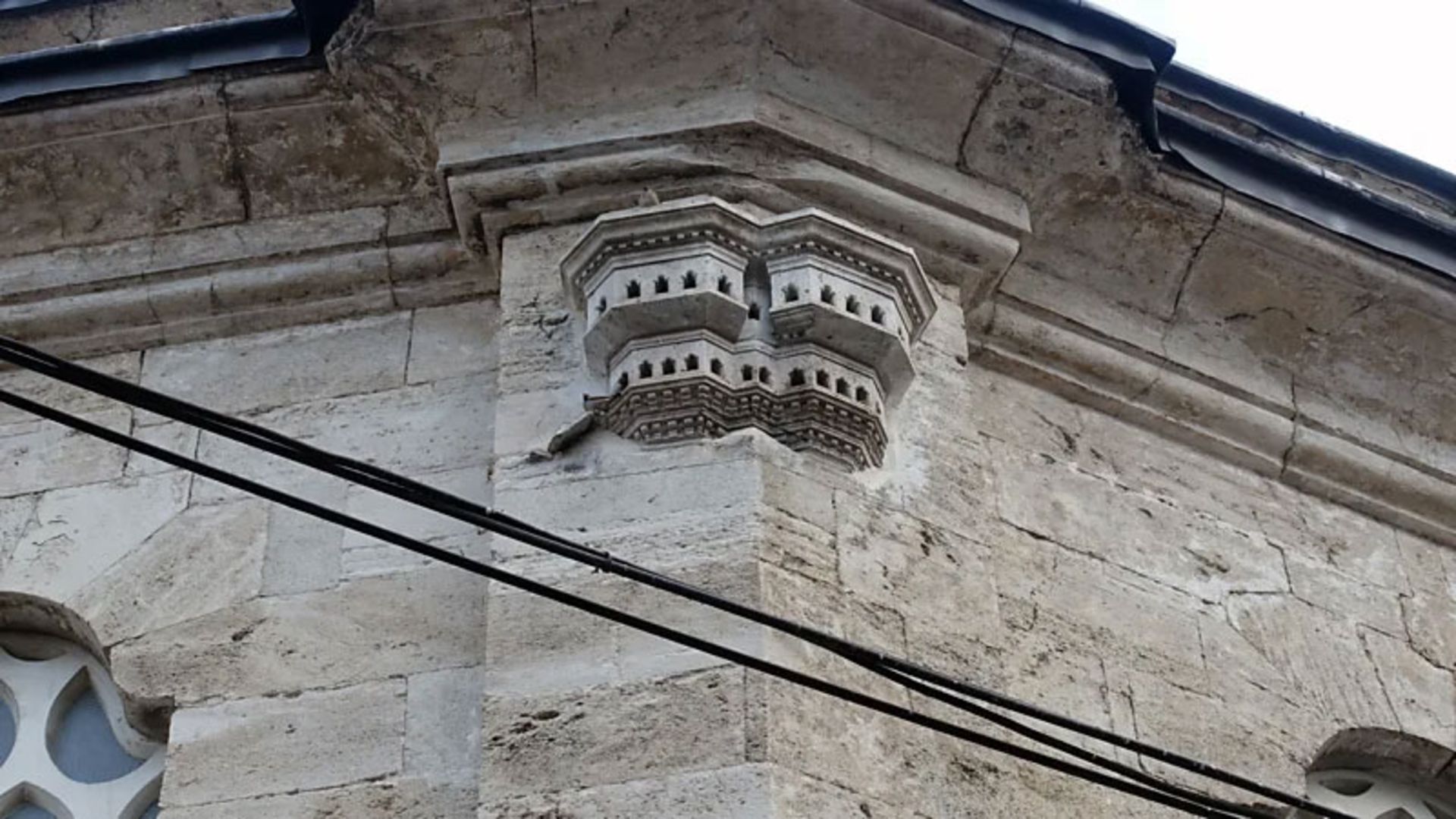 خانه پرنده چندطبقه در نبش دیوار ساختمان