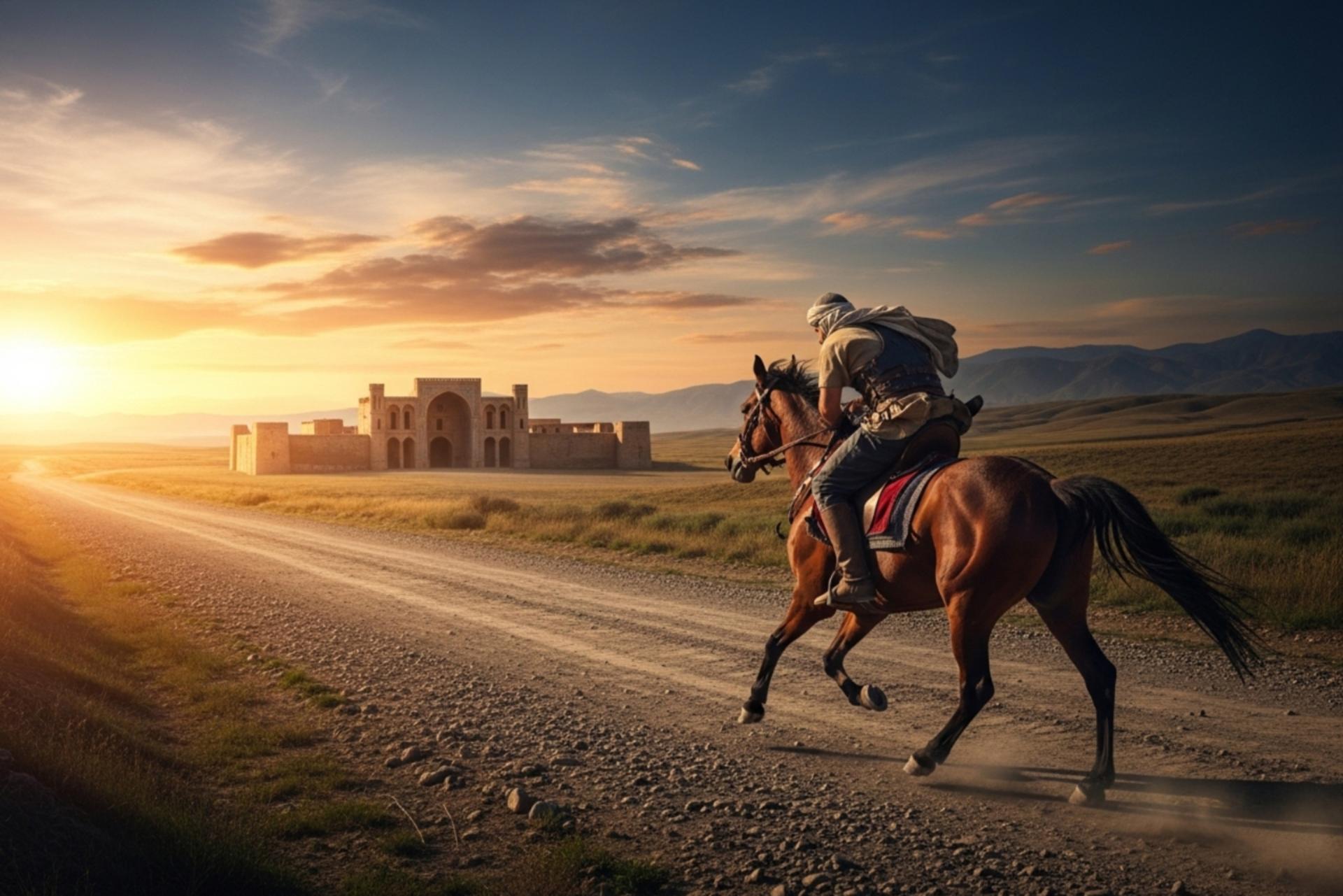 چاپار سواره هخامنشی در مسیر راه شاهی