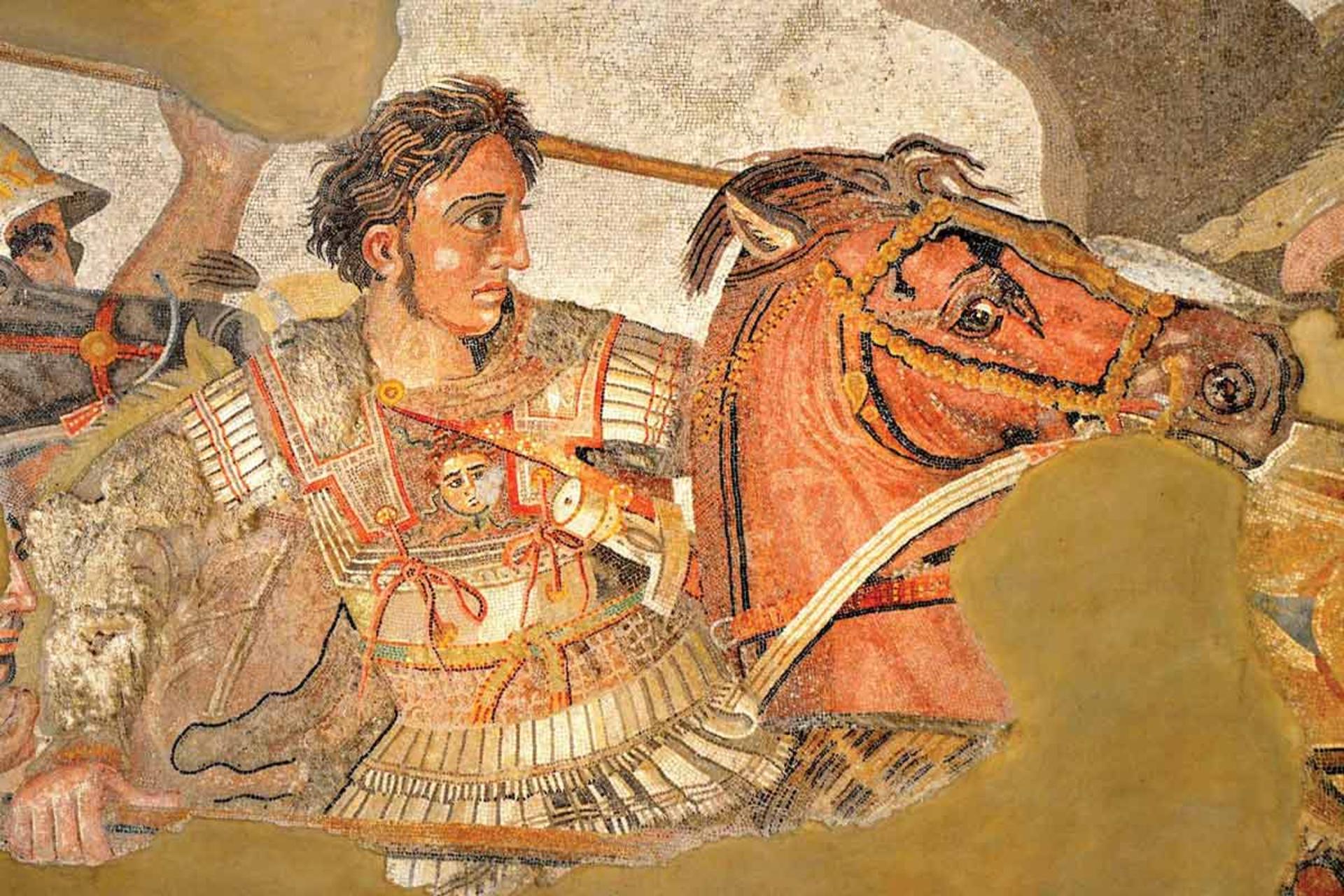 اسکندر سوار بر اسب در کاشی اسکندر