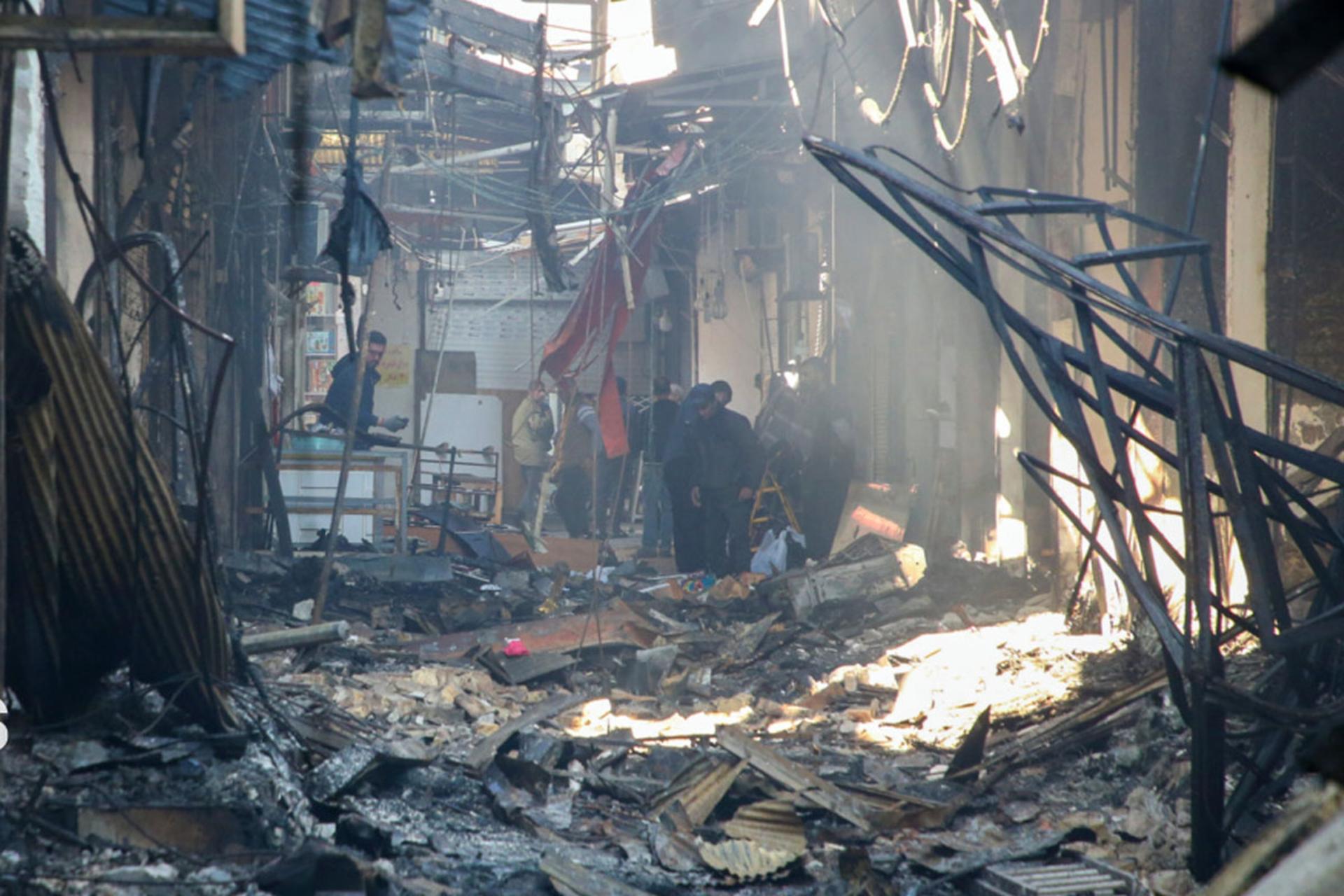 وضعیت آخرالزمانی بازار رشت؛ صدها مغازه سوختند