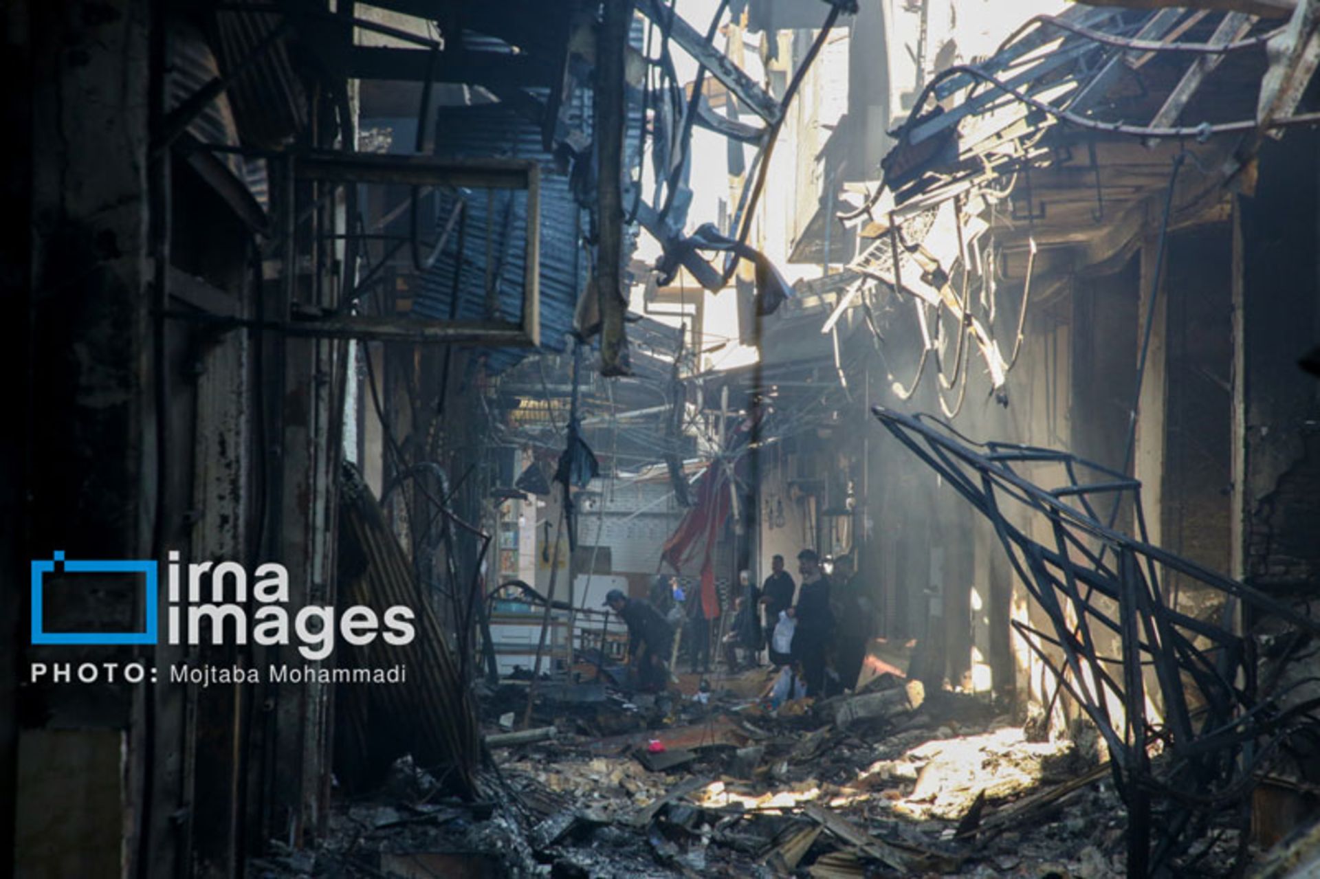 آتش سوزی بازار رشت